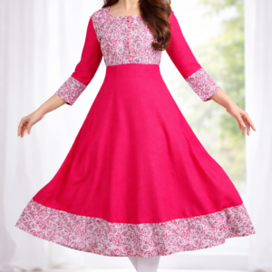 Pink Designer Anarkali Kurti for Women – Stylish Ethnic Wear
